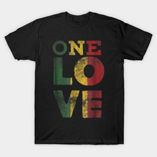 One Love T Shirt Rasta Reggae Men Women Kids Gift Tee Shirts T-Shirt